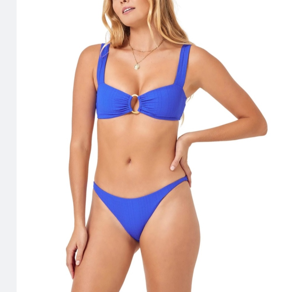 Pointelle Rib Willow/Cabana Bikini by L*Space